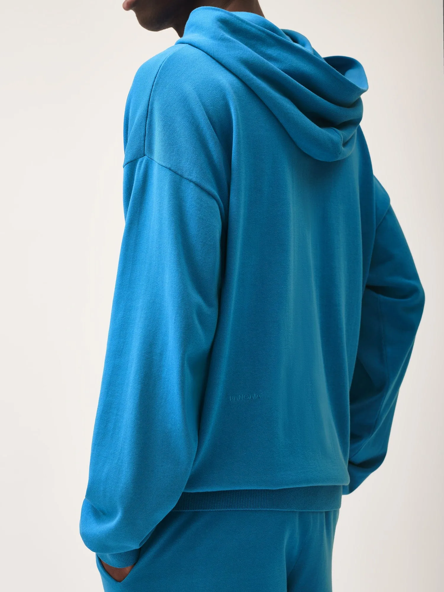 Mens DNA Knitted Hoodie—geyser blue