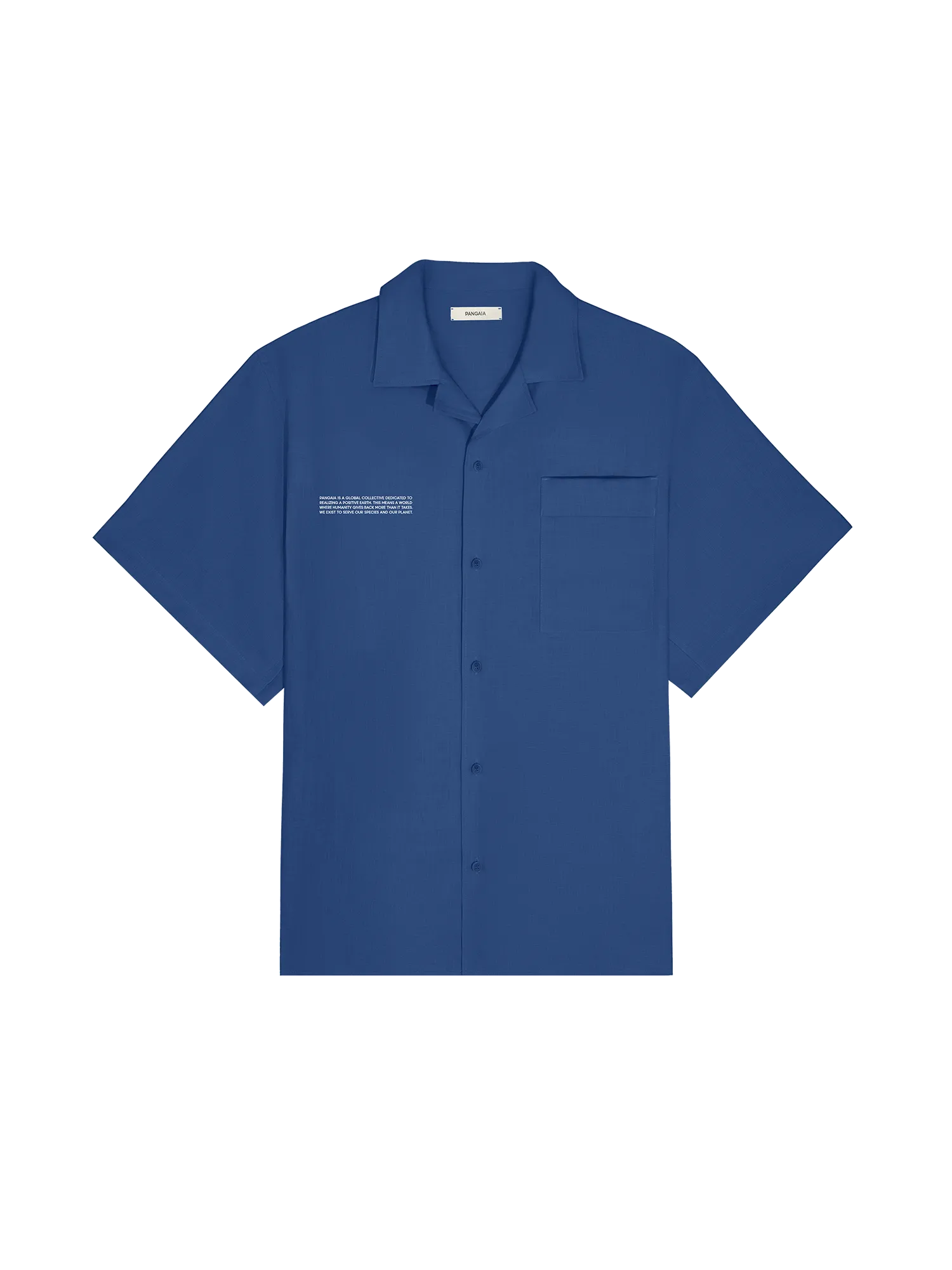 Mens DNA Linen Camp Collar Shirt—lapis blue
