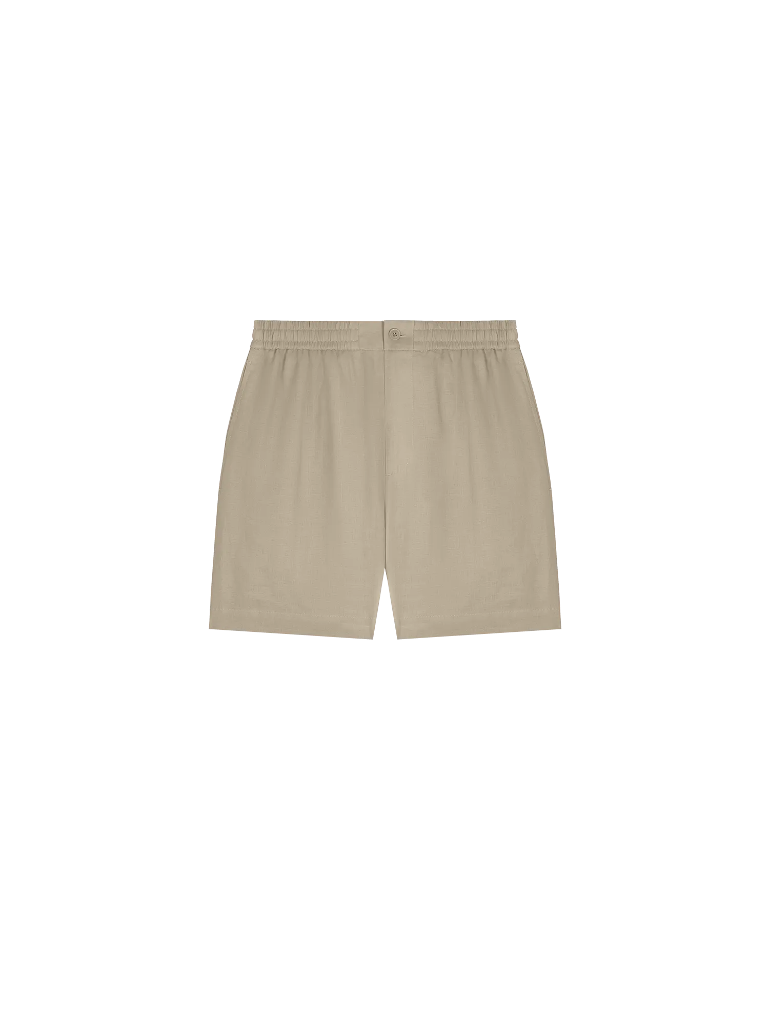 Mens DNA Linen Mid Length Shorts—cliff beige