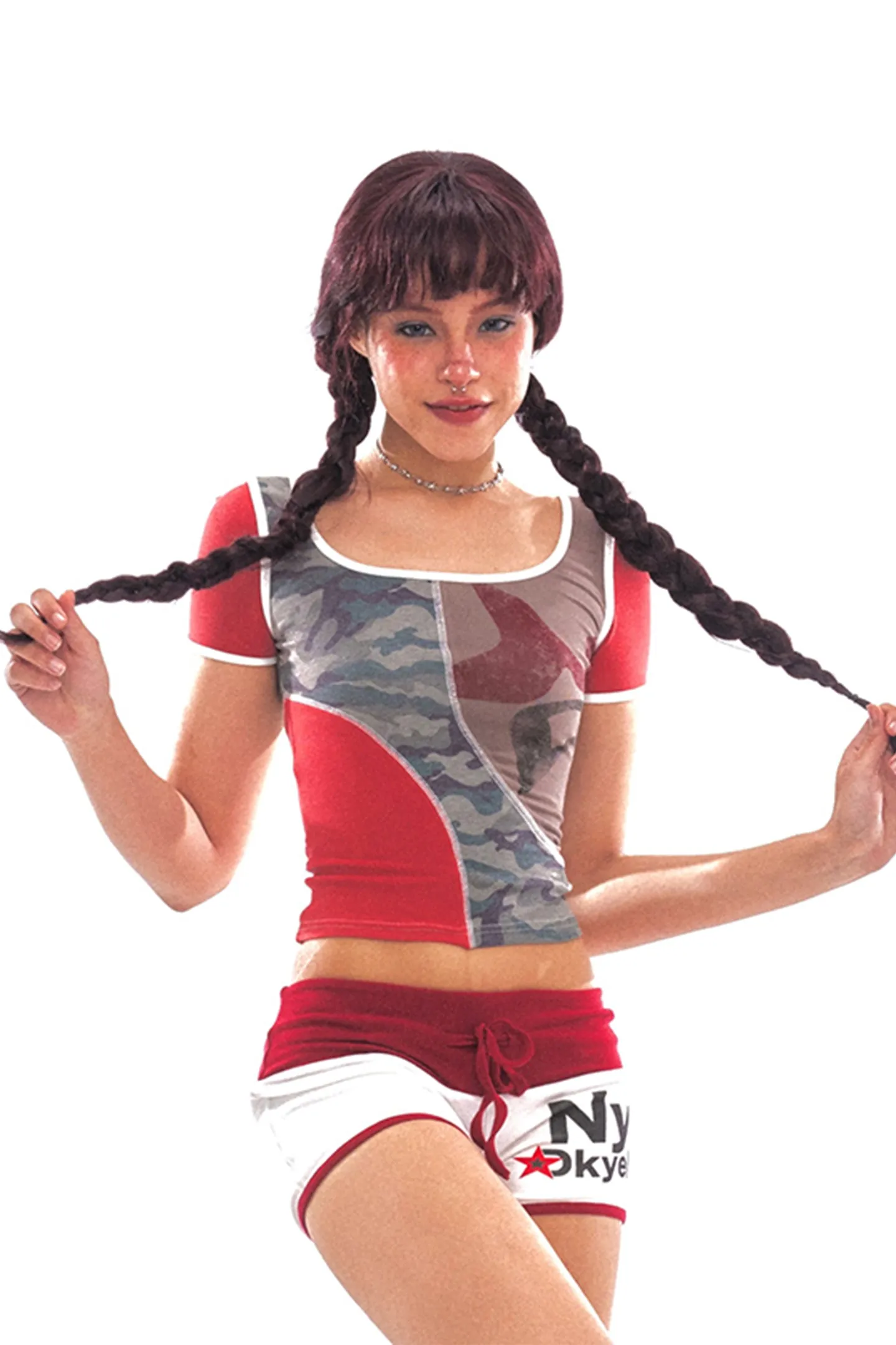 Retro Star Contrast Low-Rise Shorts