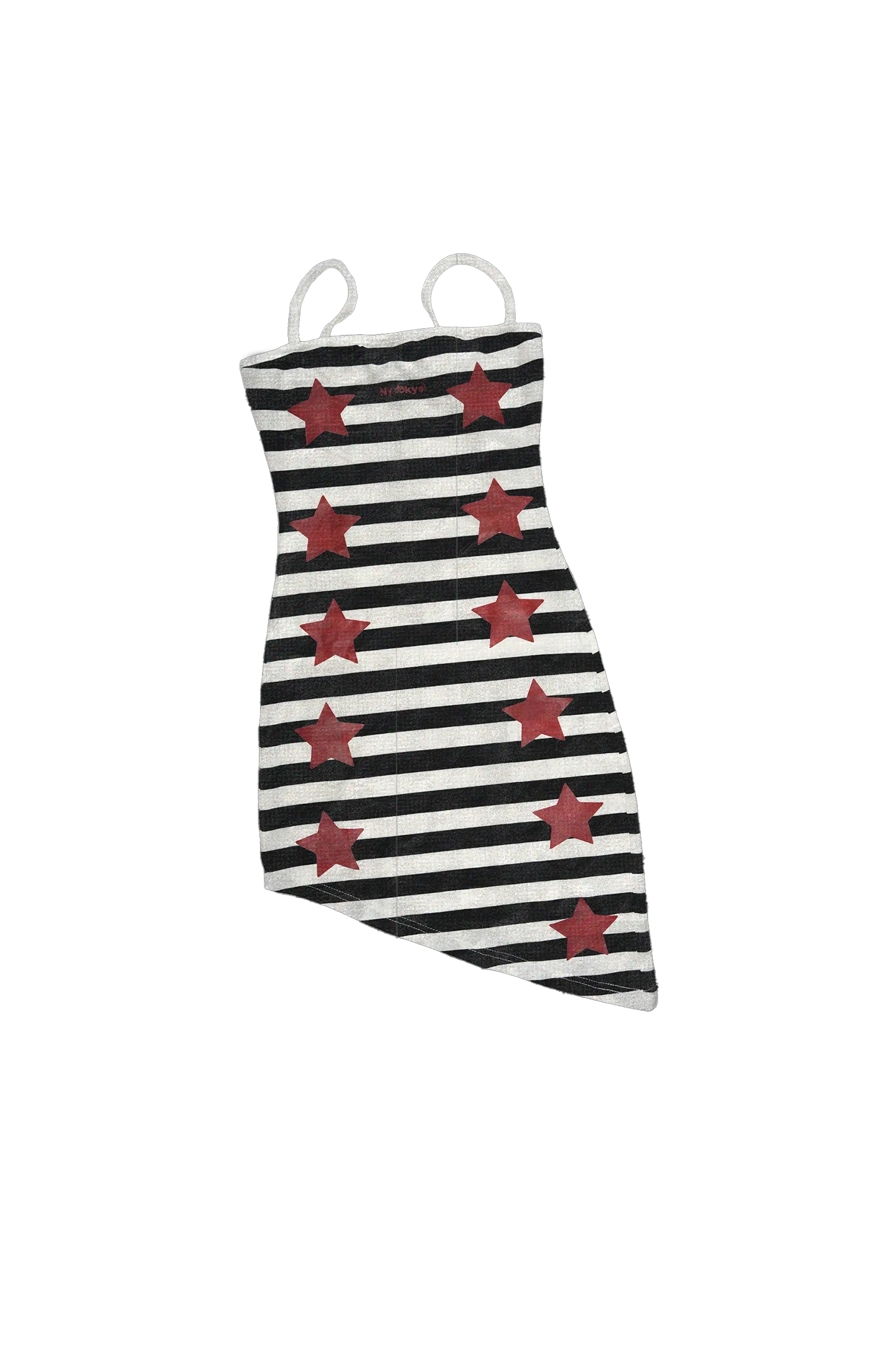 Retro Star Stripe Asym Dress