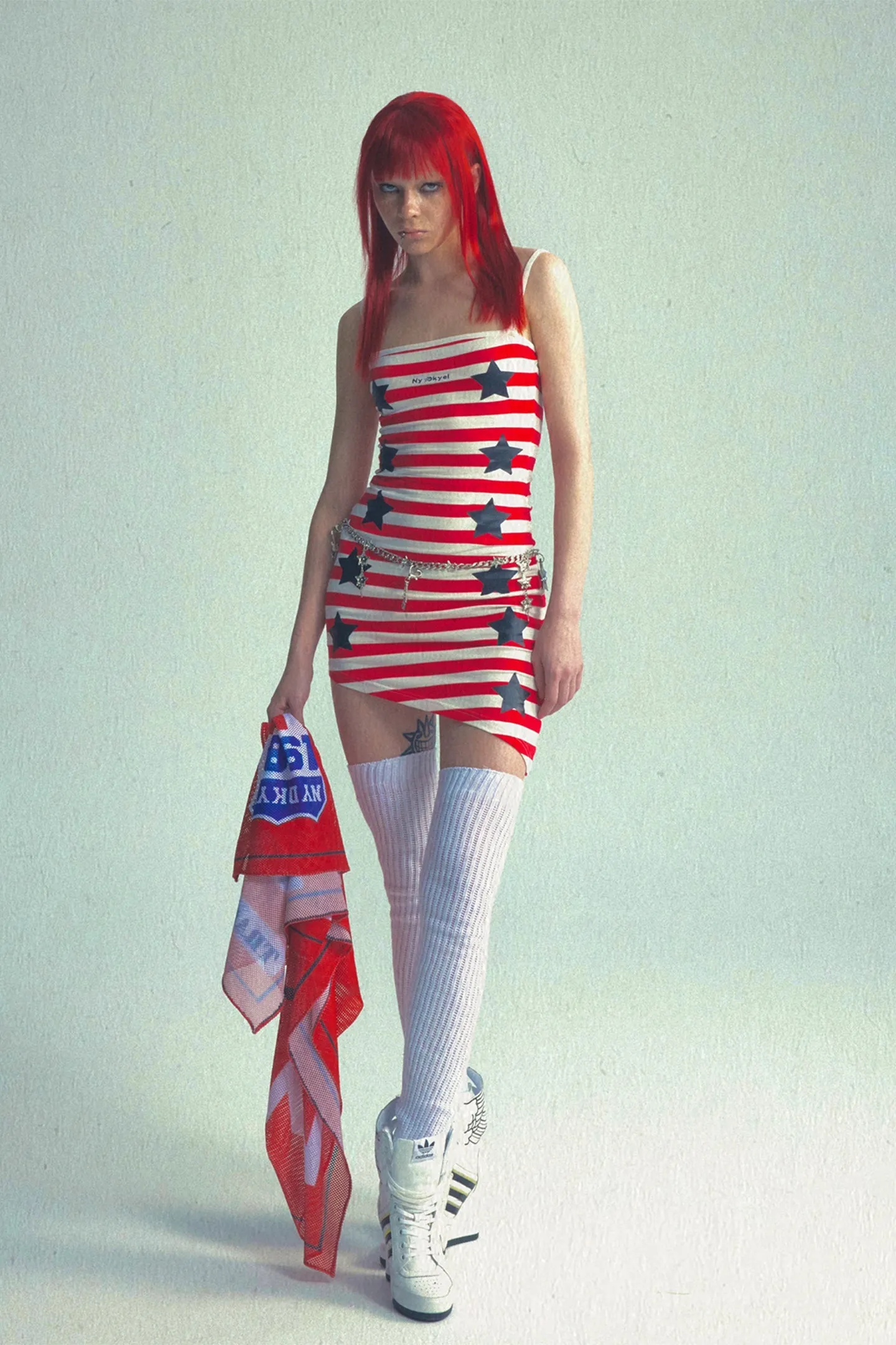 Retro Star Stripe Asym Dress