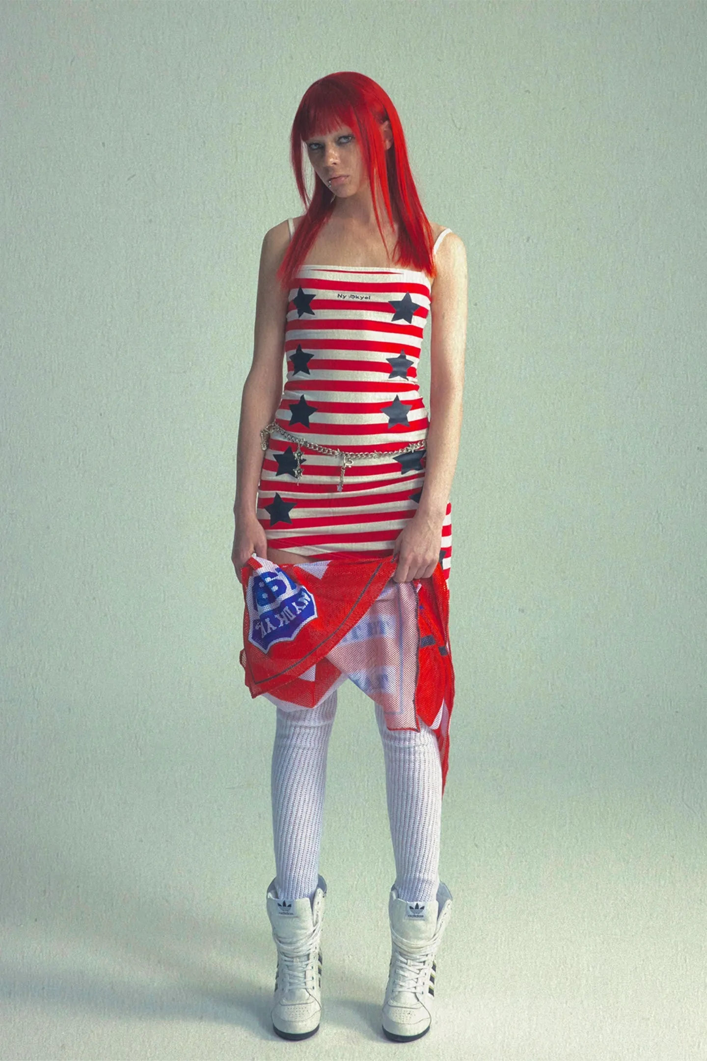 Retro Star Stripe Asym Dress
