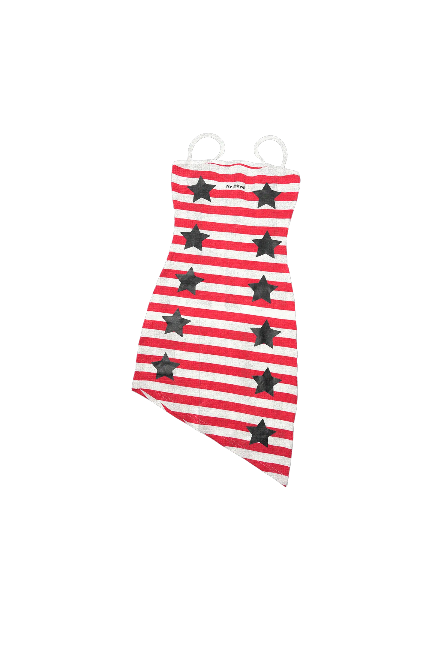 Retro Star Stripe Asym Dress