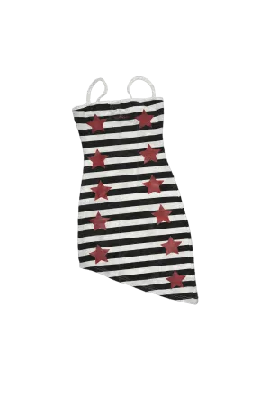 Retro Star Stripe Asym Dress