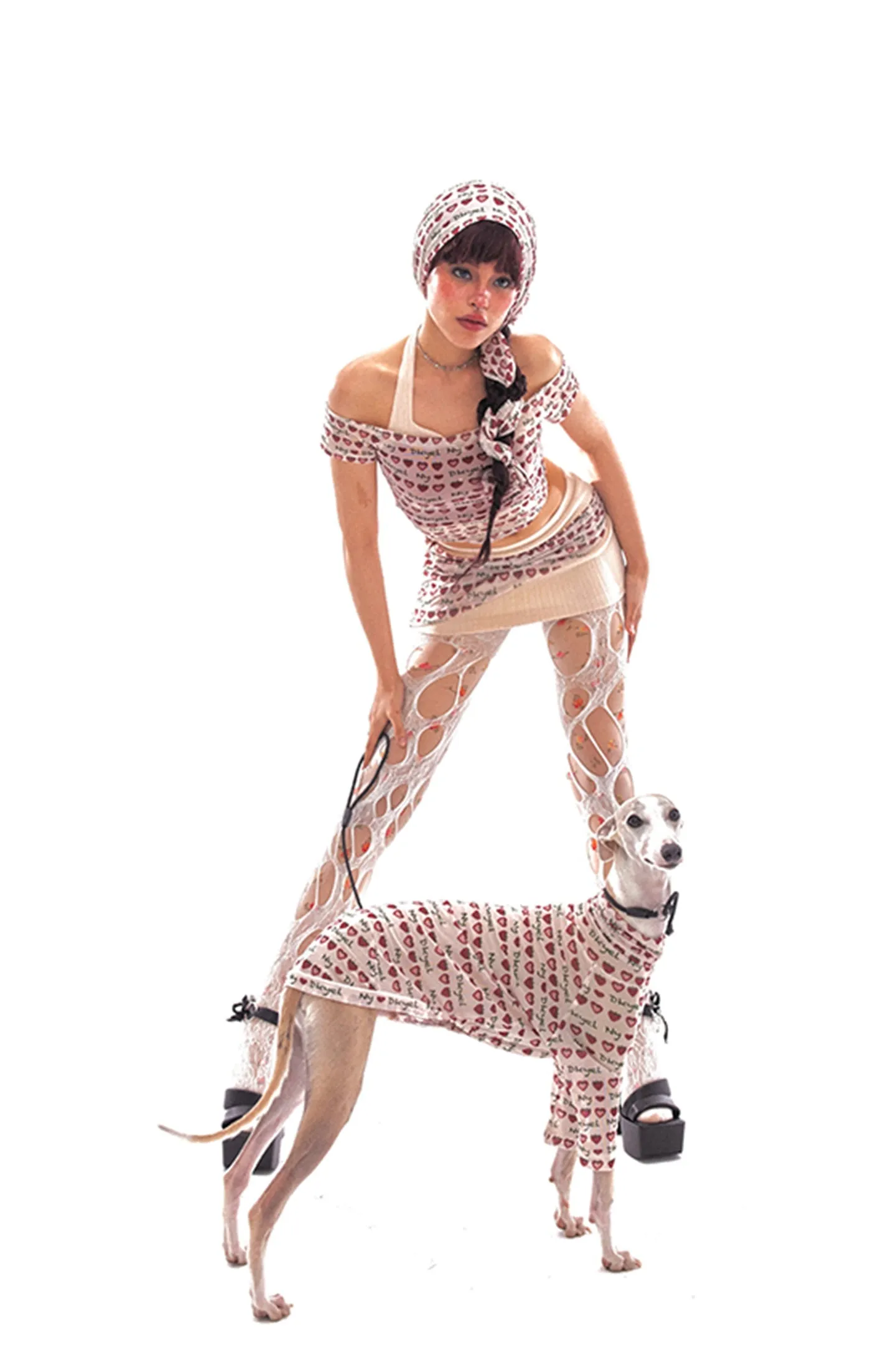 Retro Strawberry Mesh Pants