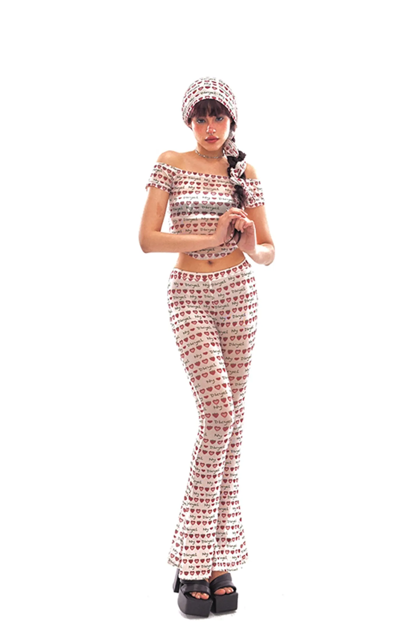Retro Strawberry Mesh Pants