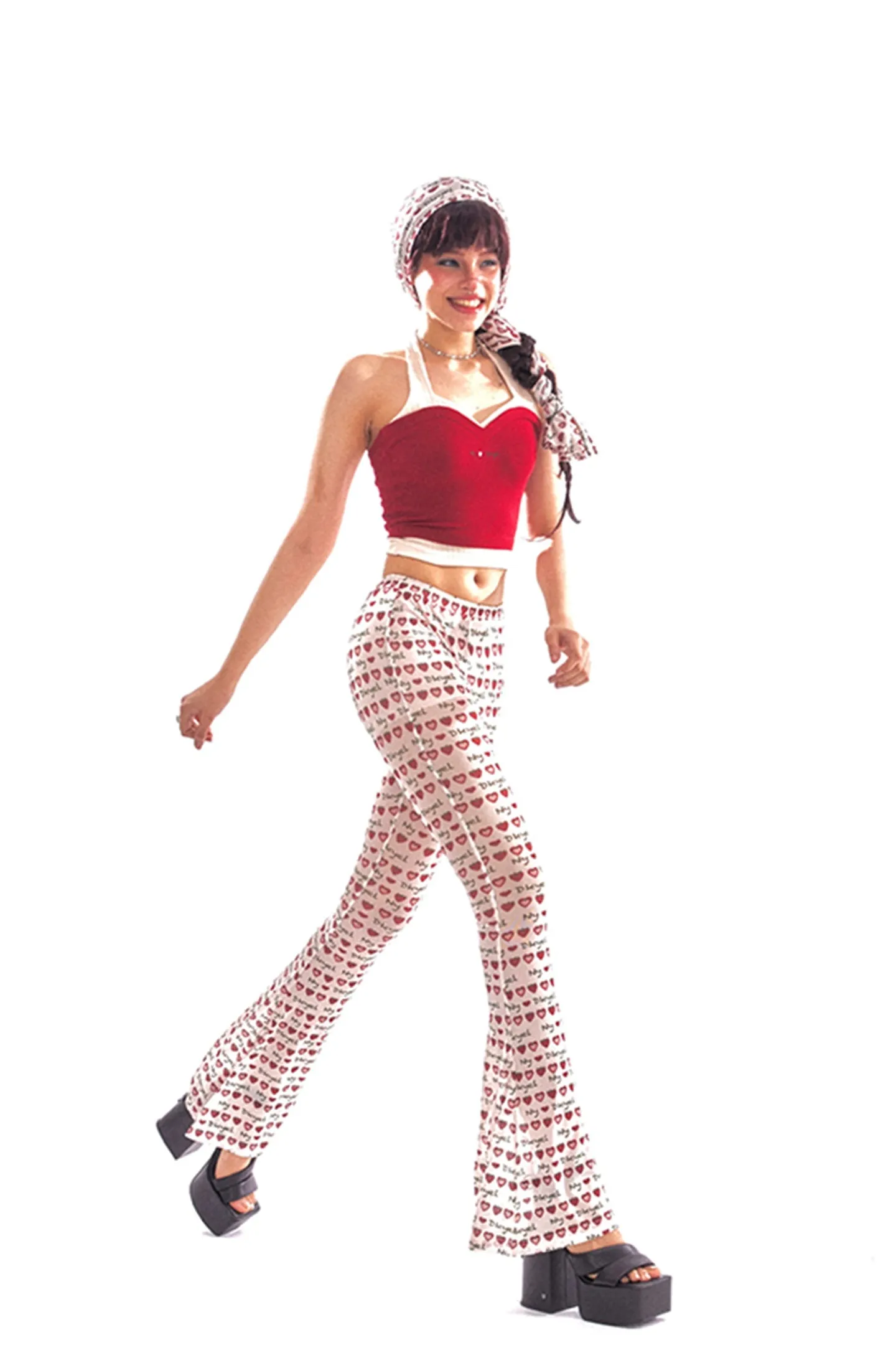 Retro Strawberry Mesh Pants