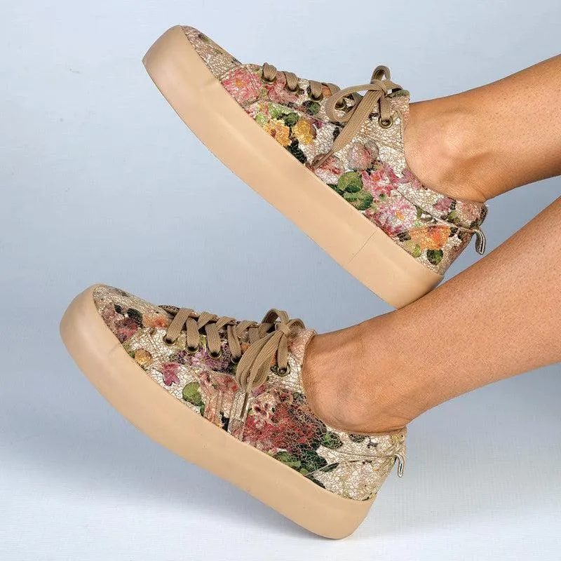 Soft Style by Hush Puppies Fordan Floral Toffee Sneaker - Taupe