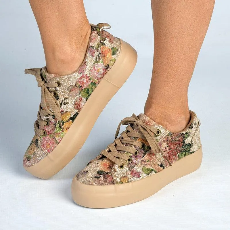 Soft Style by Hush Puppies Fordan Floral Toffee Sneaker - Taupe