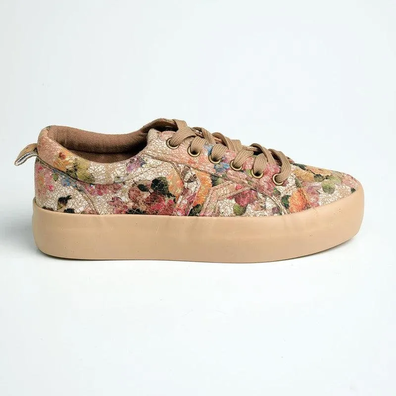Soft Style by Hush Puppies Fordan Floral Toffee Sneaker - Taupe