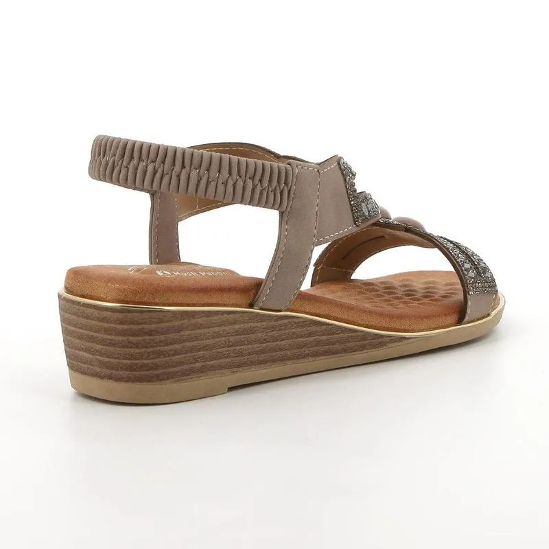 Soft Style By Hush Puppies Nakia Wedge Sandal - Taupe