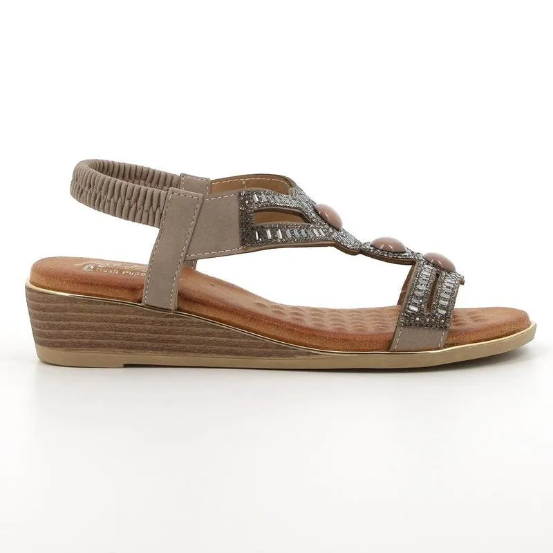 Soft Style By Hush Puppies Nakia Wedge Sandal - Taupe