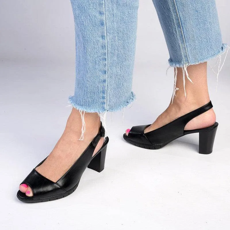 Soft Style By Hush Puppies Sidonia Peep Toe Slingback - Black