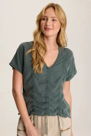 Werner Twill Ruched Cord Top - Silken Pine