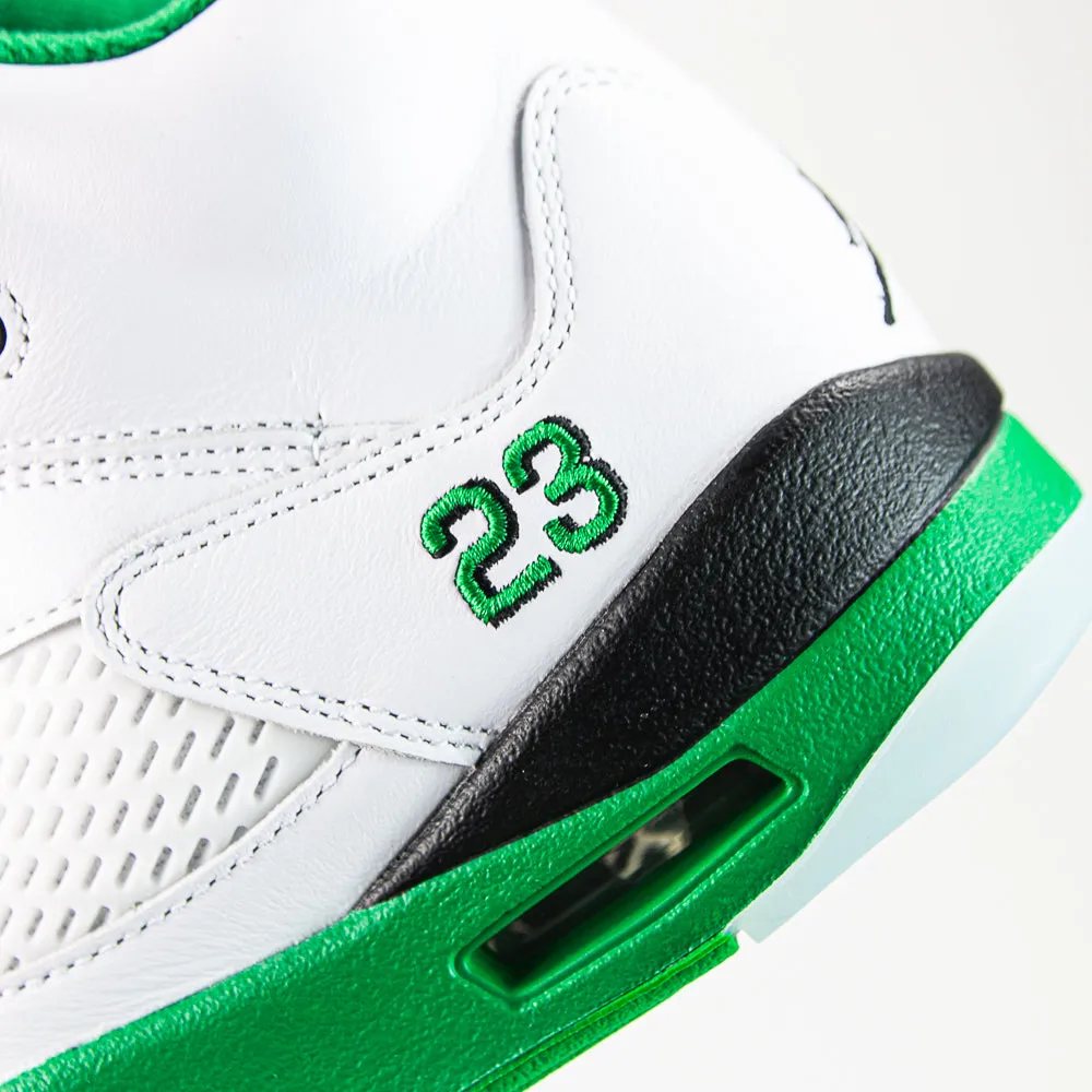 Wmns Air Jordan 5 Retro (White/Lucky Green-Black)