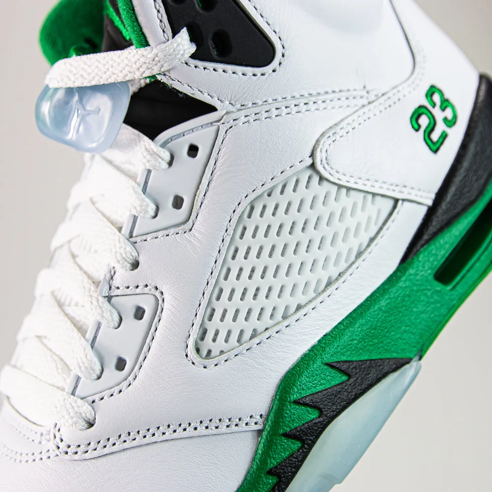 Wmns Air Jordan 5 Retro (White/Lucky Green-Black)