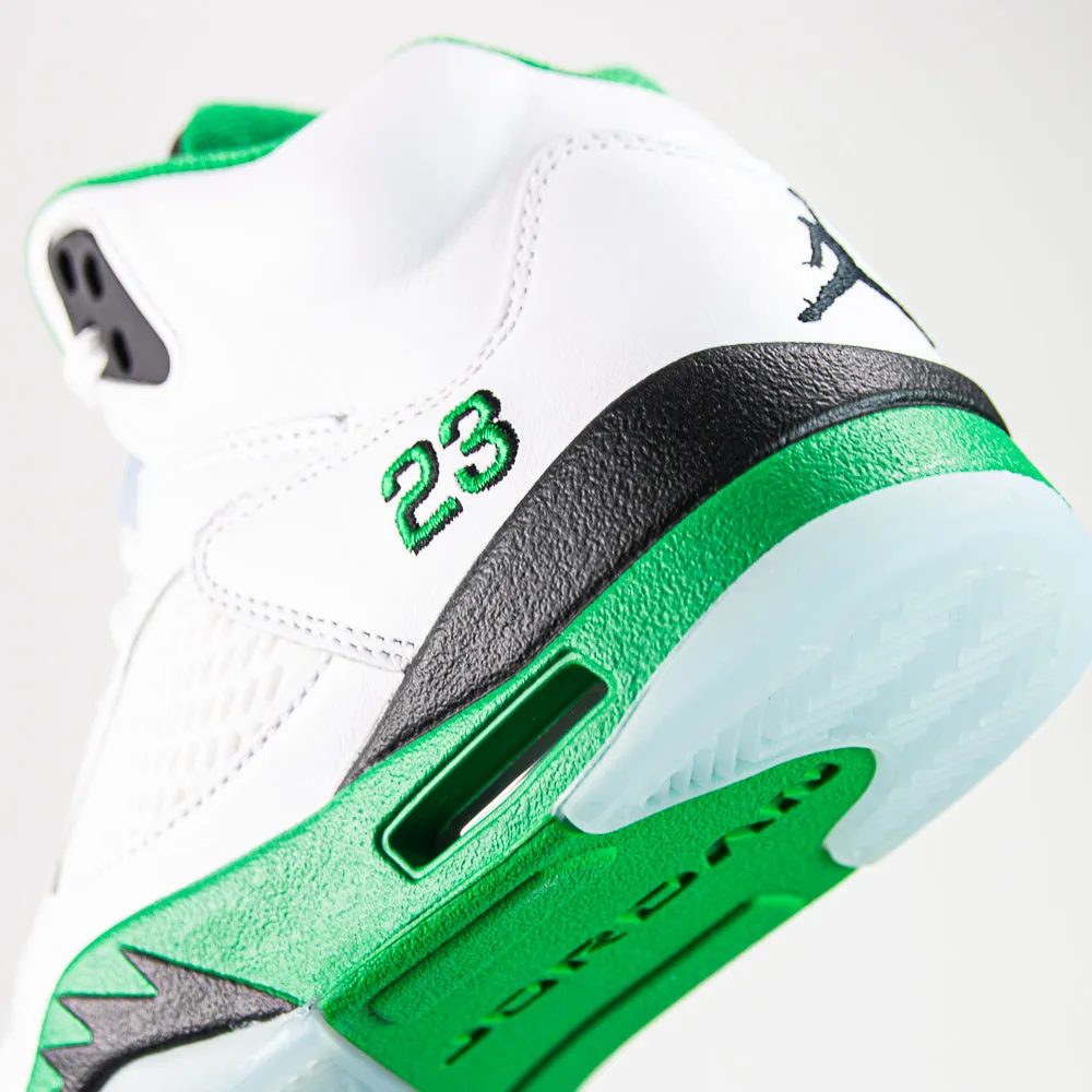 Wmns Air Jordan 5 Retro (White/Lucky Green-Black)