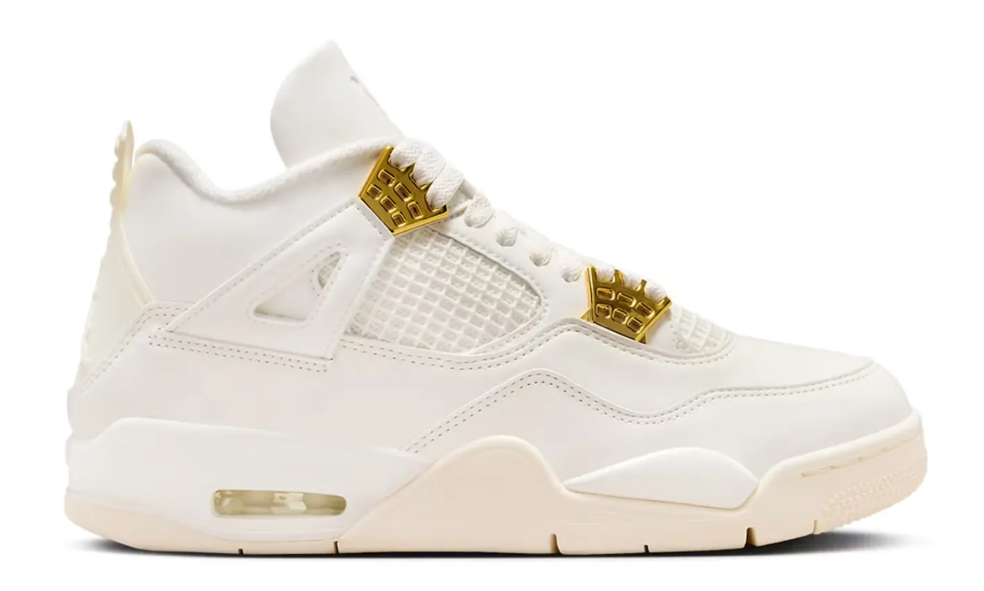 Womens Air Jordan 4 Retro Metallic Gold