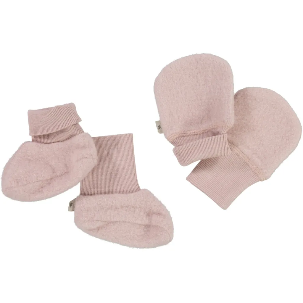 Wool Fleece Booties - rose powder