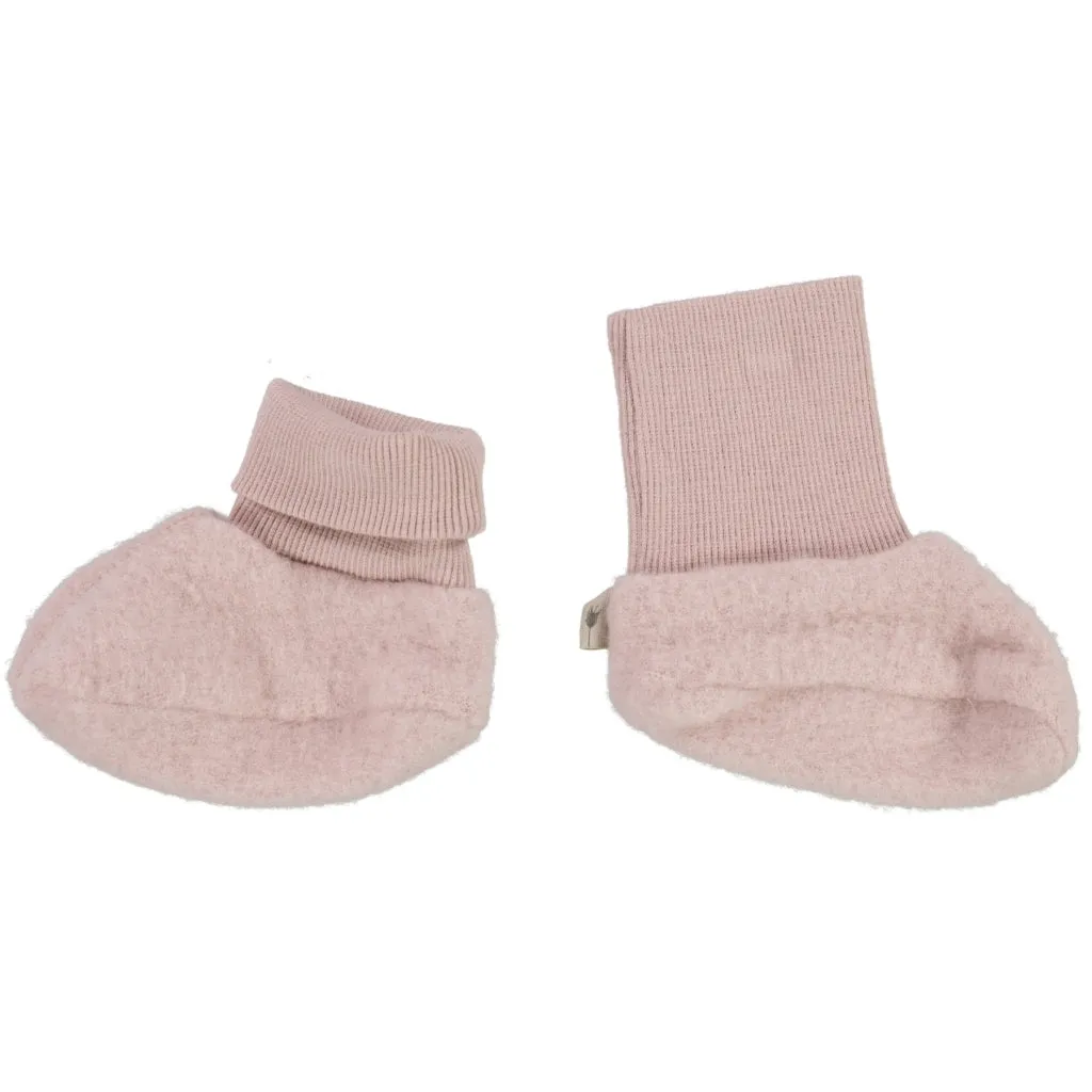 Wool Fleece Booties - rose powder