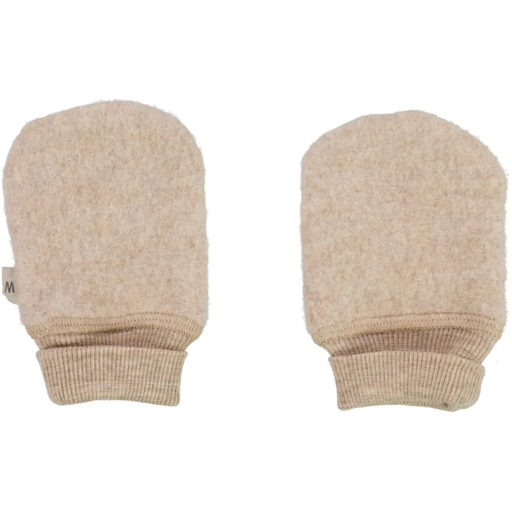 Wool Fleece Mittens - khaki melange