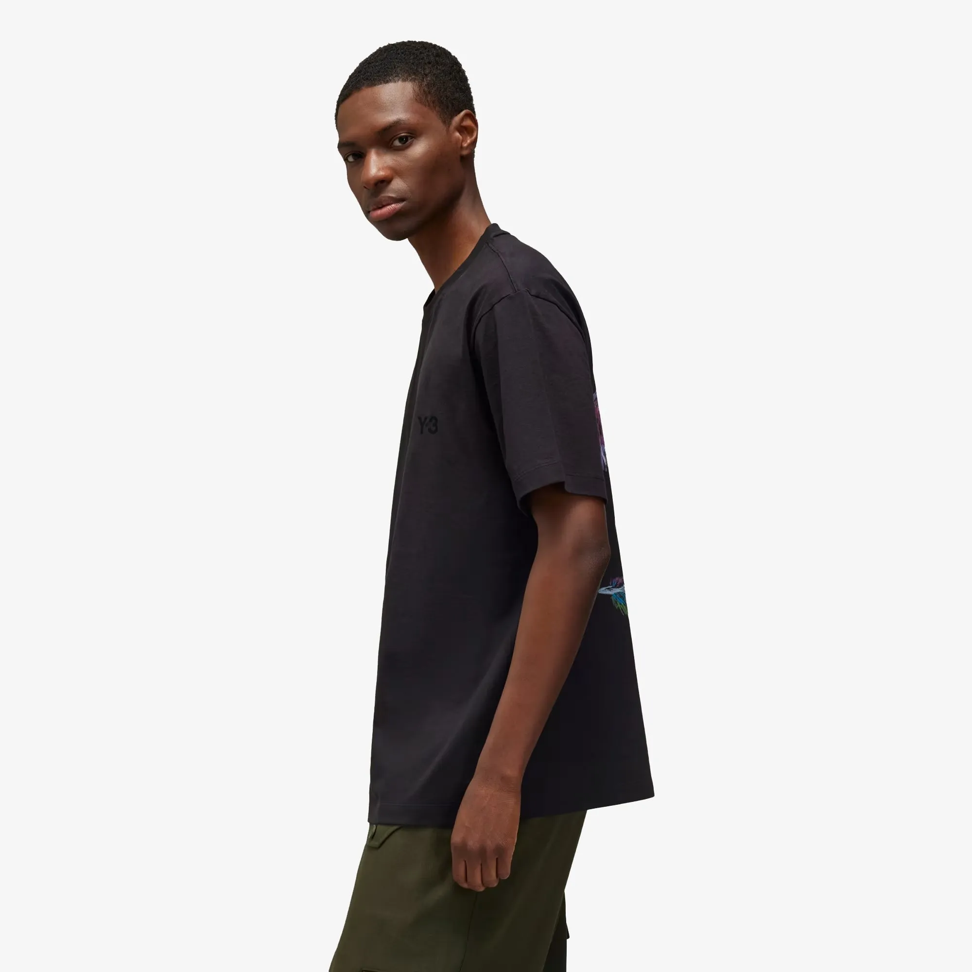 Y-3 | GRAPHIC SHORT SLEEVE TEE { BLACK